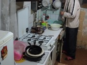 Roast chicken in the oven.