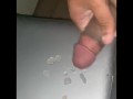 cumshot at desk