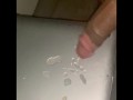 cumshot at desk