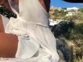 HOT BABE CREAMY SQUIRT ON THE STREET IN GREECE - PUBLIC MASTURBATION VLOG | LaraJuicy