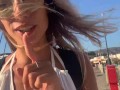 HOT BABE CREAMY SQUIRT ON THE STREET IN GREECE - PUBLIC MASTURBATION VLOG | LaraJuicy
