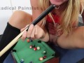 Greedy Pussy eats all the putted snooker balls- slave training for submissive MILF
