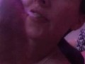 Drooling and gettnig slapped around while gagging on Daddy's cock