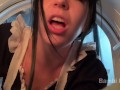 POV Big Booty Maid Bambi Bluu Stuck And Fucked in the Dryer