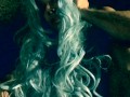 muscle nymph with blue hairy pussy