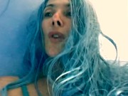 muscle nymph with blue hairy pussy
