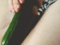 Pussy plays with cucumber Super close up 4K