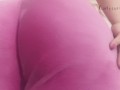 Showing my ass in bright pink tight pants! Slow striptease! 