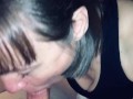 Step mom sucking her step son dry. Cum oozing from the corners of her mouth