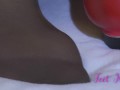 Shiny pantyhose, dildo riding