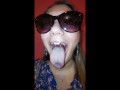 Girl Long Tongue and Burping