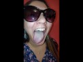 Girl Long Tongue and Burping