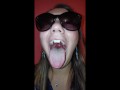 Girl Long Tongue and Burping