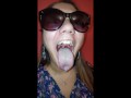 Girl Long Tongue and Burping