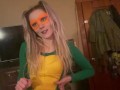 Halloween Trick Treat Petite Pigtail Blonde Hardcore Face Fuck