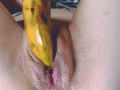 Juicy Pussy Lips eat banana 4K