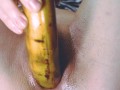 Juicy Pussy Lips eat banana 4K