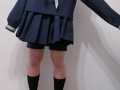 紺セーラーに手コキ服射 cum onto sailor school uniform