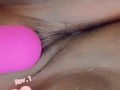 Pink pussy squirts from vibrator 