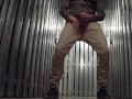 Male Public Parking Lot Masturbation with lots of cum from a horny cock outdoors