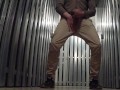 Male Public Parking Lot Masturbation with lots of cum from a horny cock outdoors