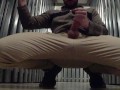Male Public Parking Lot Masturbation with lots of cum from a horny cock outdoors