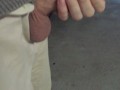 Male Public Parking Lot Masturbation with lots of cum from a horny cock outdoors