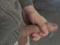 Male Public Parking Lot Masturbation with lots of cum from a horny cock outdoors