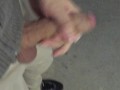 Male Public Parking Lot Masturbation with lots of cum from a horny cock outdoors