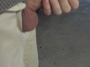 Male Public Parking Lot Masturbation with lots of cum from a horny cock outdoors