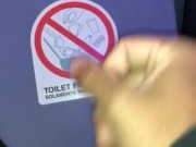 Jacking my dick because I was bored on the plane... cumshot on onlyfans 