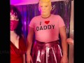 2 beautiful femdoms humiliate feminize and peg sissy in Donald trump mask