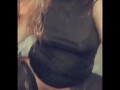 Snapchat compilation in boots, pantyhose, and a little black dress.