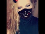 Snapchat compilation in boots, pantyhose, and a little black dress.