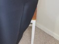 Putting 3 pairs of my old cum stained tights on in front of the camera makes him too excited 