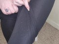 Putting 3 pairs of my old cum stained tights on in front of the camera makes him too excited 