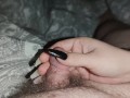 Handjob with black long nails *precum&cumblast*