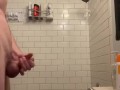 Big cocked tall athletic skinny drains himself 