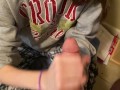 Adorable Teens First Huge Cock HJ - Blasts herself in cum ropes