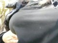 Sexy mom with big boobs outdoors very horny