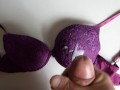 Two solo POV ruined orgasms. Cumshots on bra TWICE