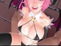 Succubus anime girl with huge tits plays with tail and tongue (HereComes Tomboyish) / 3D Hentai game