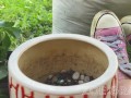 pov: wholesome gardening fun with your girlfriend in the backyard