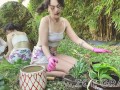 pov: wholesome gardening fun with your girlfriend in the backyard