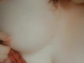 Fat bitch plays with her tits 