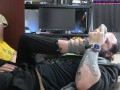 Shy Gamer Girl in Doc Martens gives Foot Handjob Cumshot - FOOTPUNKZ