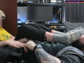 Shy Gamer Girl in Doc Martens gives Foot Handjob Cumshot - FOOTPUNKZ