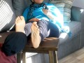Preview-Goddess Trains Slave to LICK and SNIFF her MEATY SOLES (Human Footrest/FOOT WORSHIP)