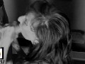 Sexy Granny Big Cock Blowjob B&W
