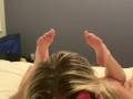 Bambi Bold Give A Phenomenal Blowjob With Her Feet In The Air Wrinkling Her Soles